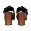 Pala Cuadro Piel+rafia Negro  NOA HARMON