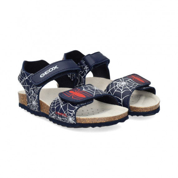 Sandalia Velcroa Tela Araña Azul  GEOX