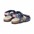 Sandalia Velcroa Tela Araña Azul  GEOX