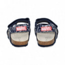 Sandalia Velcroa Tela Araña Azul  GEOX