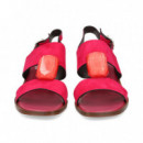 Sandalia 2 Tiras Aplique ante Fucsia  PLUMERS