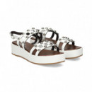 2 Tiras Huecas+tachas Piel Blanco  PLUMERS