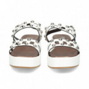 2 Tiras Huecas+tachas Piel Blanco  PLUMERS