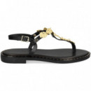 Esclava Hojas Piel Oro+negro  MYCONIAN