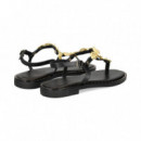 Esclava Hojas Piel Oro+negro  MYCONIAN