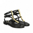 Esclava Hojas 2 Gilda Piel Oro+negro  MYCONIAN