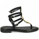 Esclava Hojas 2 Gilda Piel Oro+negro  MYCONIAN