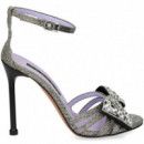 Sandalia Lazo Strass Gliter Plata  ALBANO