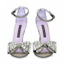 Sandalia Lazo Strass Gliter Plata  ALBANO