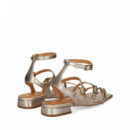 Sandalia 4 Hebillas Platino  ALPE