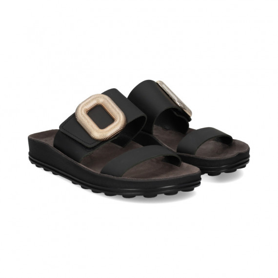 Pala 2 Tiras + Aplique Piel Negro  FANTASY