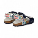 Sandalia Velcros Azul+print  GEOX