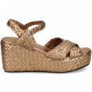 Sandalia Cruzada Trenzado Bronce  PONS QUINTANA