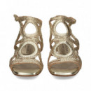 Sandalia Circulos Gilda Trenzada Platino  PONS QUINTANA