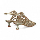 Sandalia Circulos Gilda Trenzada Platino  PONS QUINTANA