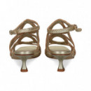 Sandalia Circulos Gilda Trenzada Platino  PONS QUINTANA