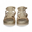 Sandalia Circulos Gilda Trenzada Platino  PONS QUINTANA