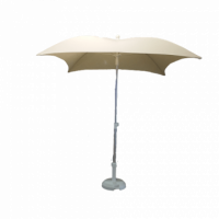 Parasol beige mástil central 2x2 m.