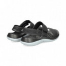 Sandalia 2 Tiras Velcro Gris+negro  CROCS