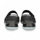 Sandalia 2 Tiras Velcro Gris+negro  CROCS