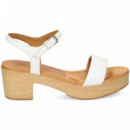 Carmelita Plataforma Piel Blanco  UNISA