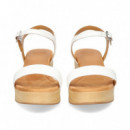 Carmelita Plataforma Piel Blanco  UNISA