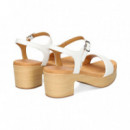 Carmelita Plataforma Piel Blanco  UNISA