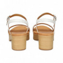 Carmelita Plataforma Piel Blanco  UNISA