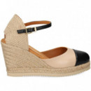 Abierto Lados Piel Negro+beige  UNISA