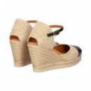 Abierto Lados Piel Negro+beige  UNISA