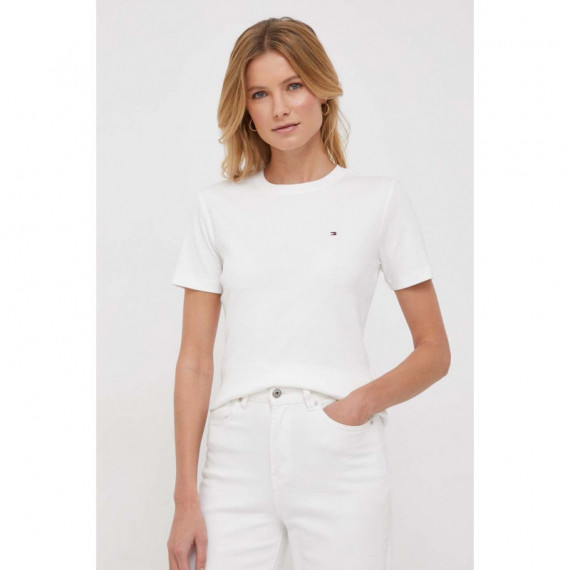 Camiseta de Cuello Redondo con Corte Slim de TOMMY HILFIGER