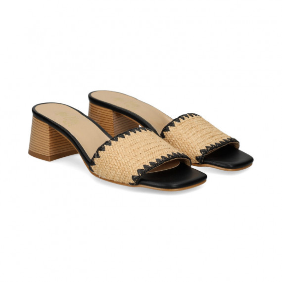 Pala Rafia Negro+camel  MISS ELASTIC