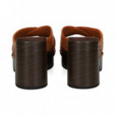 Pala Plataforma Cruzada Piel Cuero  UNISA