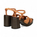 Carmelita Cruzada Plat.piel Marron  UNISA