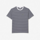 Camiseta de Algodón Grueso con Motivo de Rayas  LACOSTE