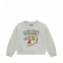 Sudadera Gris Kenzo con Imagen de Tigre Kids  KENZO KIDS
