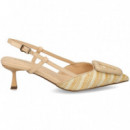 sin Talon Aplique Rafia Hielo+beige  LODI