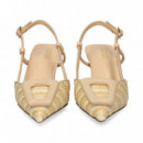sin Talon Aplique Rafia Hielo+beige  LODI