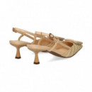 sin Talon Aplique Rafia Hielo+beige  LODI