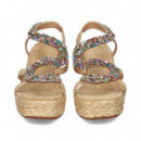 Onda Strass Multi Sandalia ante Beige  ALMA EN PENA