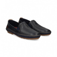 Mocasin Picado Piel Azul  FLUCHOS - Guanxe Atlantic Marketplace