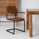 Set 2 Sillas Marron Simil Piel  PÉREZ ÁVILA