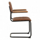 Set 2 Sillas Marron Simil Piel  PÉREZ ÁVILA