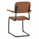 Set 2 Sillas Marron Simil Piel  PÉREZ ÁVILA