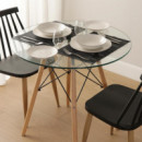 Mesa Cristal Patas Metal  PÉREZ ÁVILA