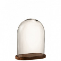 Campana Cristal Base Madera.  PÉREZ ÁVILA