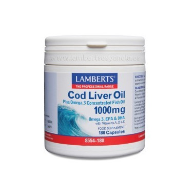 LAMBERTS Aceite de Hígado de Bacalao 1000 Mg 180