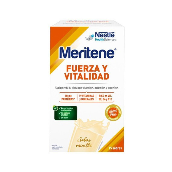 MERITENE Fuerza y Vitalidad Sabor Vainilla 15 so