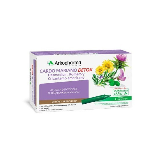 Arkopharma Cardo Mariano Detox 20 Ampollas  ARKOPHARMA LABORATORIOS
