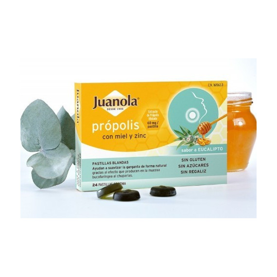 Juanola Propolis Miel y Zinc 24 Pastillas de Gom  ANGELINI PHARMA ESPAÑA